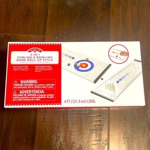 2-in-1 curling and bowling game roll-up style